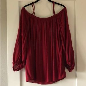 Maroon cold shoulder zara blouse